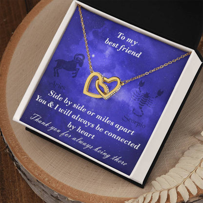 Aries To Scorpio Best Friend Interlocked Hearts Necklace Interlocking Hearts Necklace