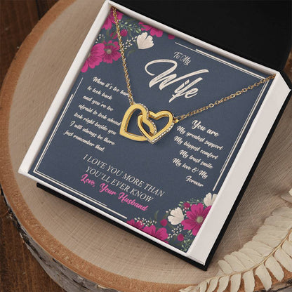 Love Your Husband-My Love & My Forever Onterlocked Hearts Interlocking Hearts Necklace