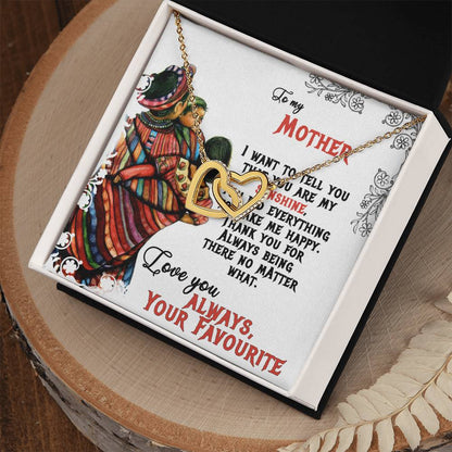 To My Mom Sunshine Love You Always Interlocking Hearts Necklace