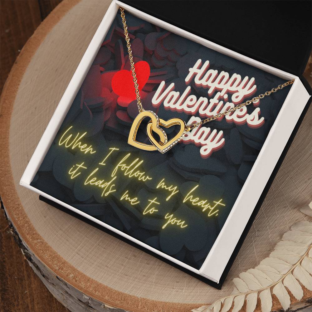 My Heart Leads Me To You - Ih Interlocking Hearts Necklace
