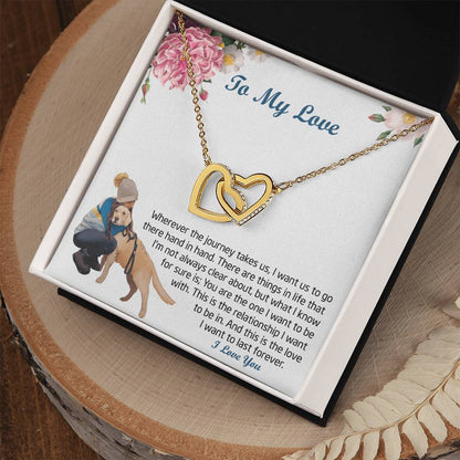 Gift For My Love Love -Necklace Interlocking Hearts Necklace