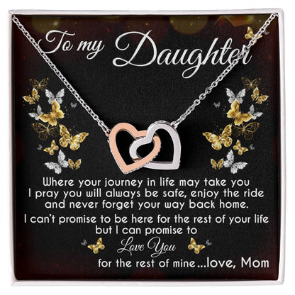 To My Daughter Interlocking Hearts Necklace