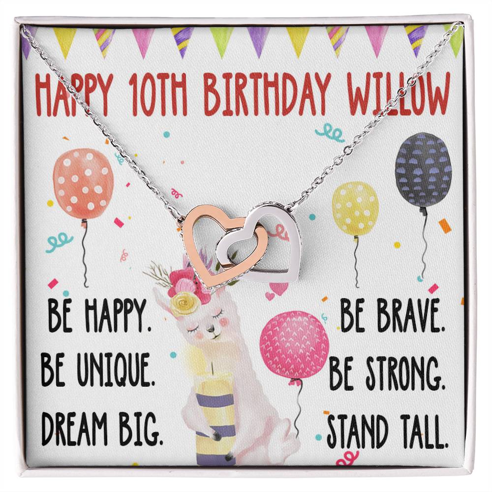 16. Happy 10Th Birthday Willow Interlocking Hearts Necklace
