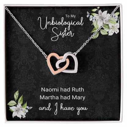 Unbiological Sister Necklace Naomi Had Ruth Twin Hearts Interlocking Hearts Necklace