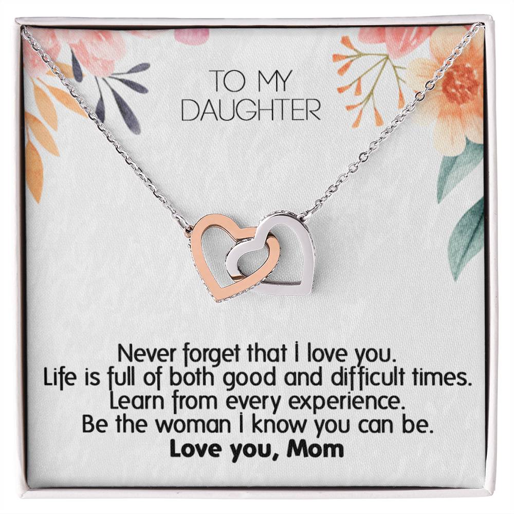 Mom ! Perfect Gift For Your Daughter - Unique Necklace Interlocking Hearts Necklace