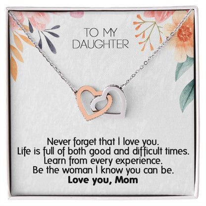 Mom ! Perfect Gift For Your Daughter - Unique Necklace Interlocking Hearts Necklace