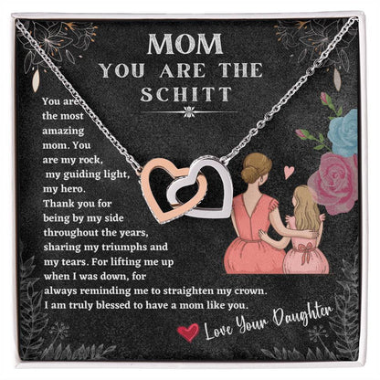 Mom You Are The Schitt! You Are The Most Amazing Mom Mothers Day Gift Neckles Love You Daughter Interlocking Hearts Necklace