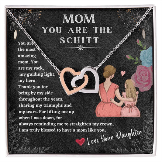 Mom You Are The Schitt! You Are The Most Amazing Mom Mothers Day Gift Neckles Love You Daughter Interlocking Hearts Necklace