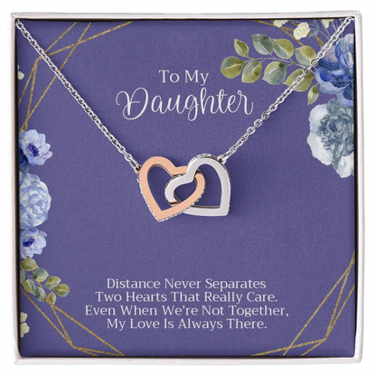 To My Daughter Necklace Interlocking Hearts Necklace