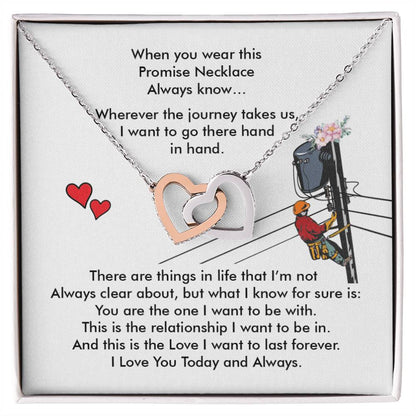 Lineman'S Girl - Interlocking Heart Necklace Interlocking Hearts Necklace