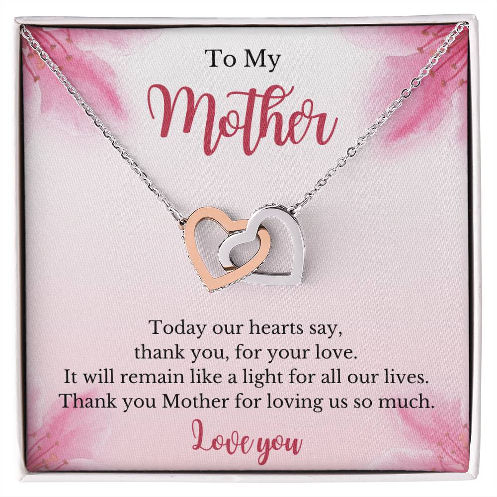 To My Mother Interlocking Hearts Necklace