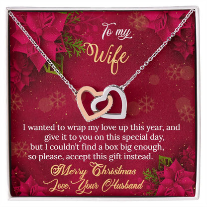 Merry Christmas To My Wife - Interlocking Hearts Interlocking Hearts Necklace