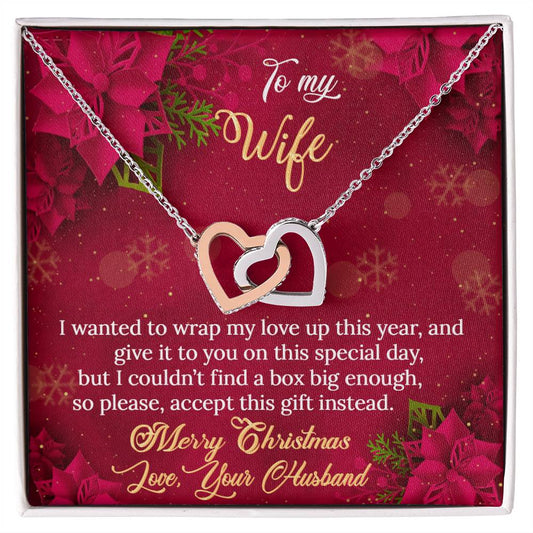 Merry Christmas To My Wife - Interlocking Hearts Interlocking Hearts Necklace