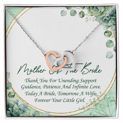 Mother Of The Bride Interlocking Hearts Necklace Message Card