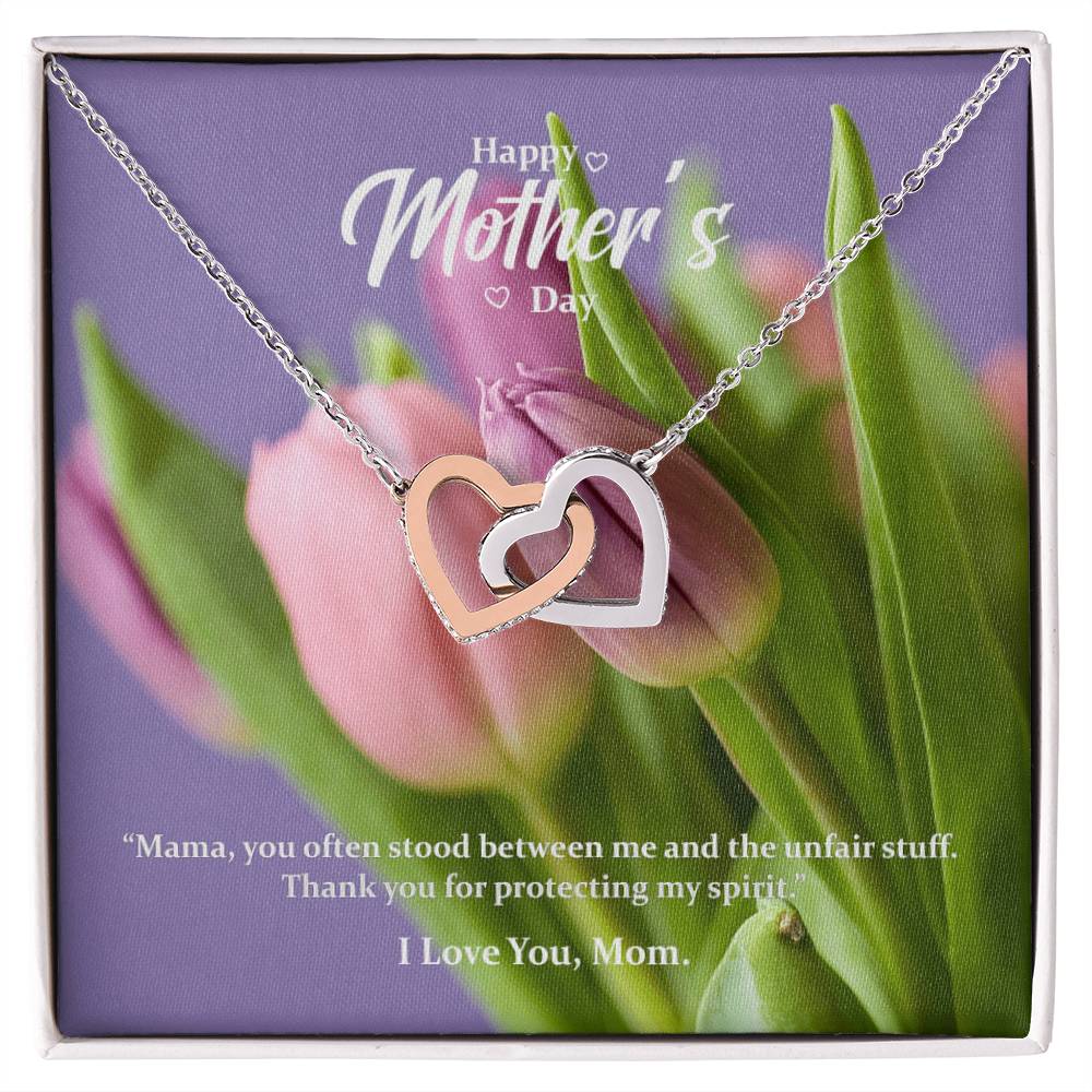 Thank You For Protecting My Spirit. Interlocking Hearts Necklace