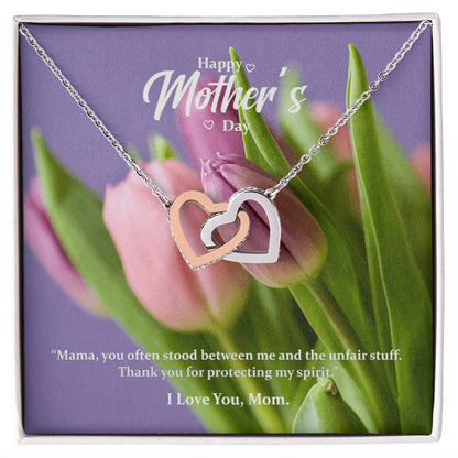Thank You For Protecting My Spirit. Interlocking Hearts Necklace