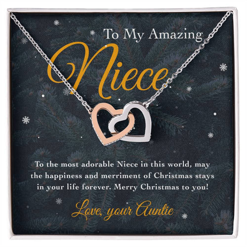 To My Amazing Niece Interlocking Hearts Necklace