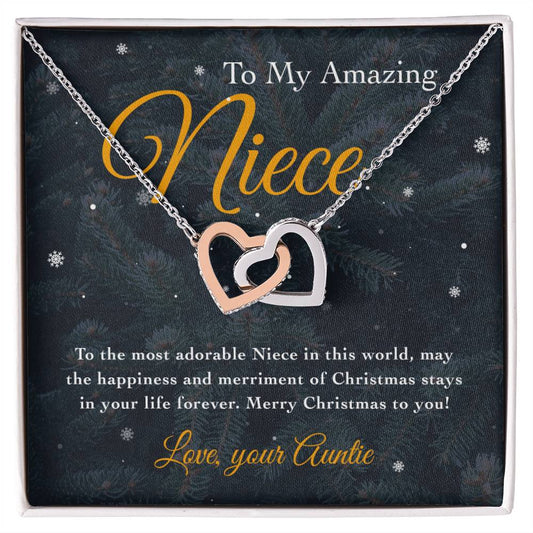To My Amazing Niece Interlocking Hearts Necklace
