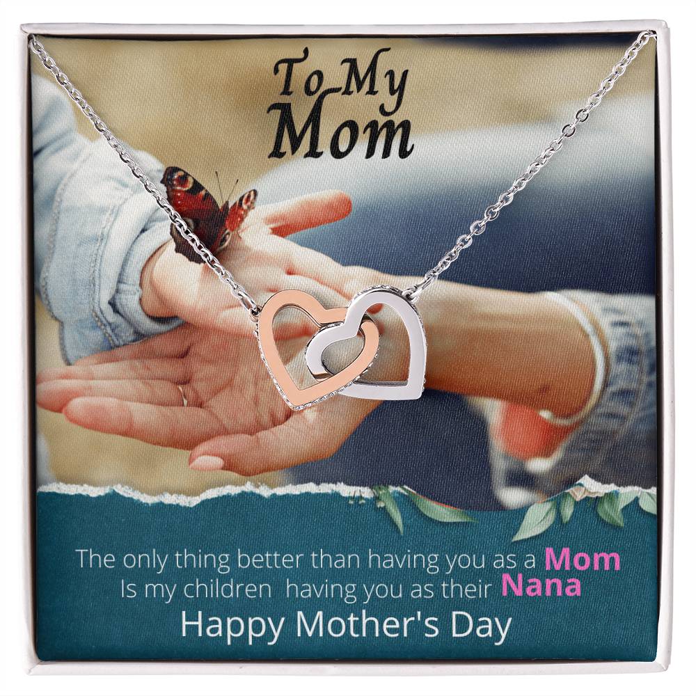 To My Mom Happy Mothers Day Interlocking Hearts Interlocking Hearts Necklace