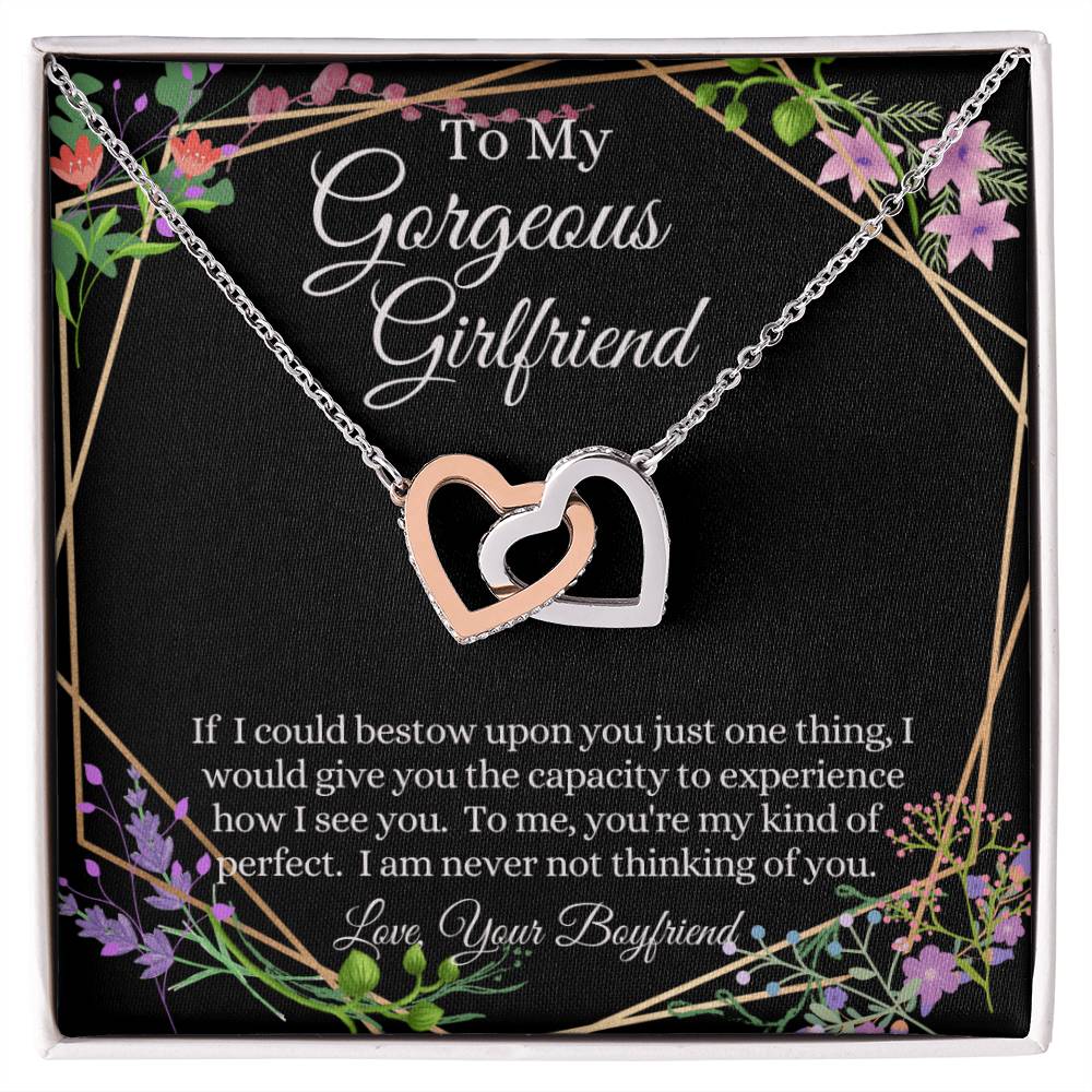 Gorgeous Girlfriend Linked Hearts Necklace Gift From Boyfriend Interlocking Hearts Necklace