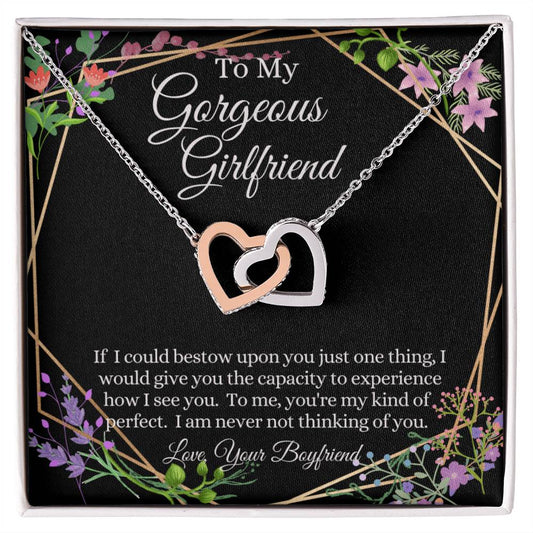 Gorgeous Girlfriend Linked Hearts Necklace Gift From Boyfriend Interlocking Hearts Necklace