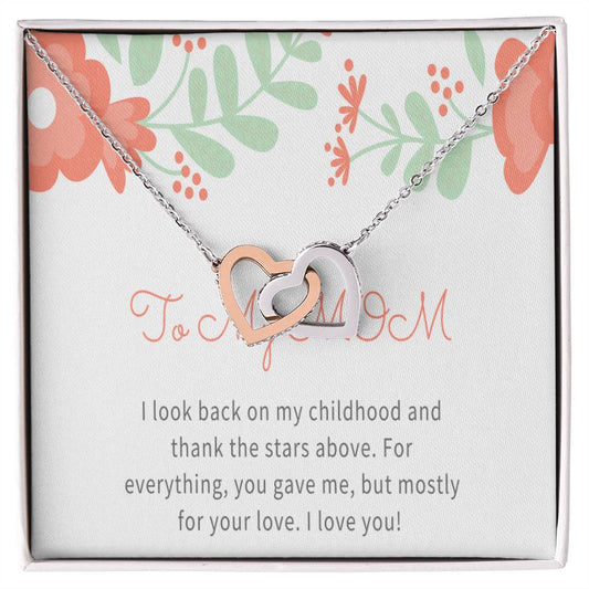 Mom Gift Necklace For Mom Personalized Necklace Initial Jewelry Family Necklace New Mom Necklace 14Kt Gold Filled Silver Interlocking Hearts Necklace