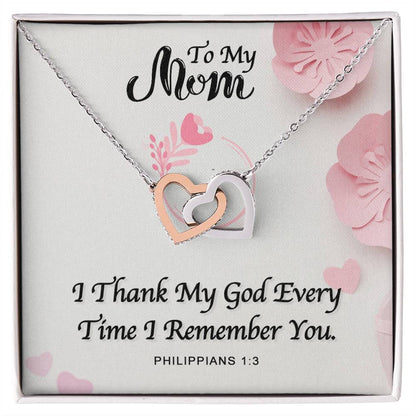 Mom Necklace Mother Necklace Mom Gift Mother'S Day Gift Mother'S Day Necklace Mother Daughter Gift Interlocking Hearts Necklace
