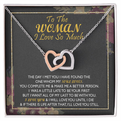 To The Woman I Love - Interlocking Hearts - Interlocking Hearts Necklace