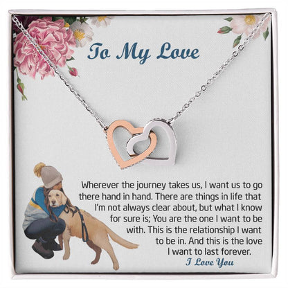 Gift For My Love Love -Necklace Interlocking Hearts Necklace