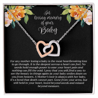 In Loving Memory Baby Necklace Interlocking Hearts Necklace