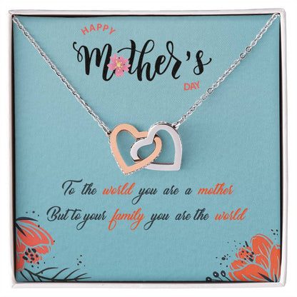Mom Necklace Mother Necklace Mom Gift Mother'S Day Gift Interlocking Hearts Necklace