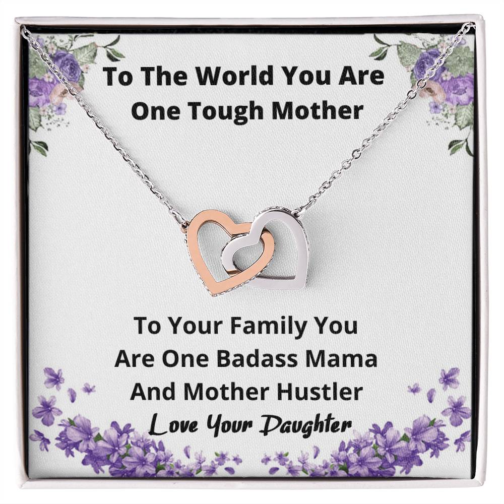 Necklace From Daughter Mother Hustler Gift For Mom Jewelry For Mothers Day Birthday Gift Idea Present For Mom Interlocking Hearts Necklace