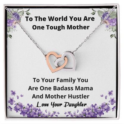 Necklace From Daughter Mother Hustler Gift For Mom Jewelry For Mothers Day Birthday Gift Idea Present For Mom Interlocking Hearts Necklace