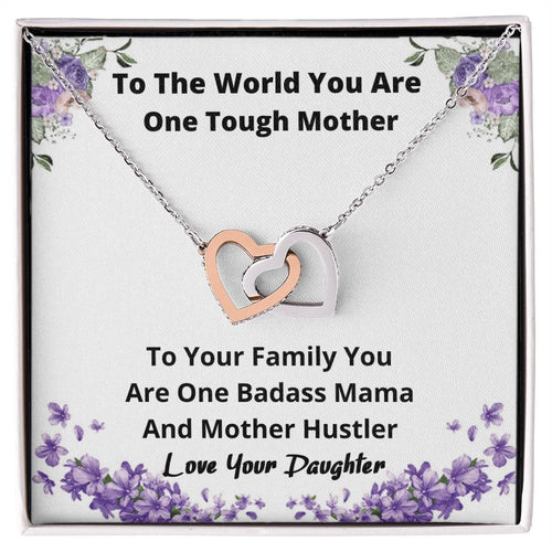 Necklace From Daughter Mother Hustler Gift For Mom Jewelry For Mothers Day Birthday Gift Idea Present For Mom Interlocking Hearts Necklace