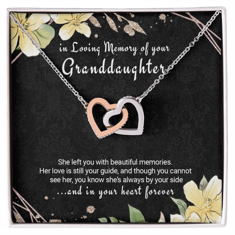 Loss Of Granddaughter Sympathy Gift Necklace Interlocking Hearts Necklace