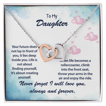 My Daughter Enjoy The Ride Necklace Interlocking Hearts Necklace