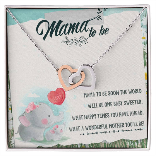Mama To Be Interlocking Hearts Necklace Message Card