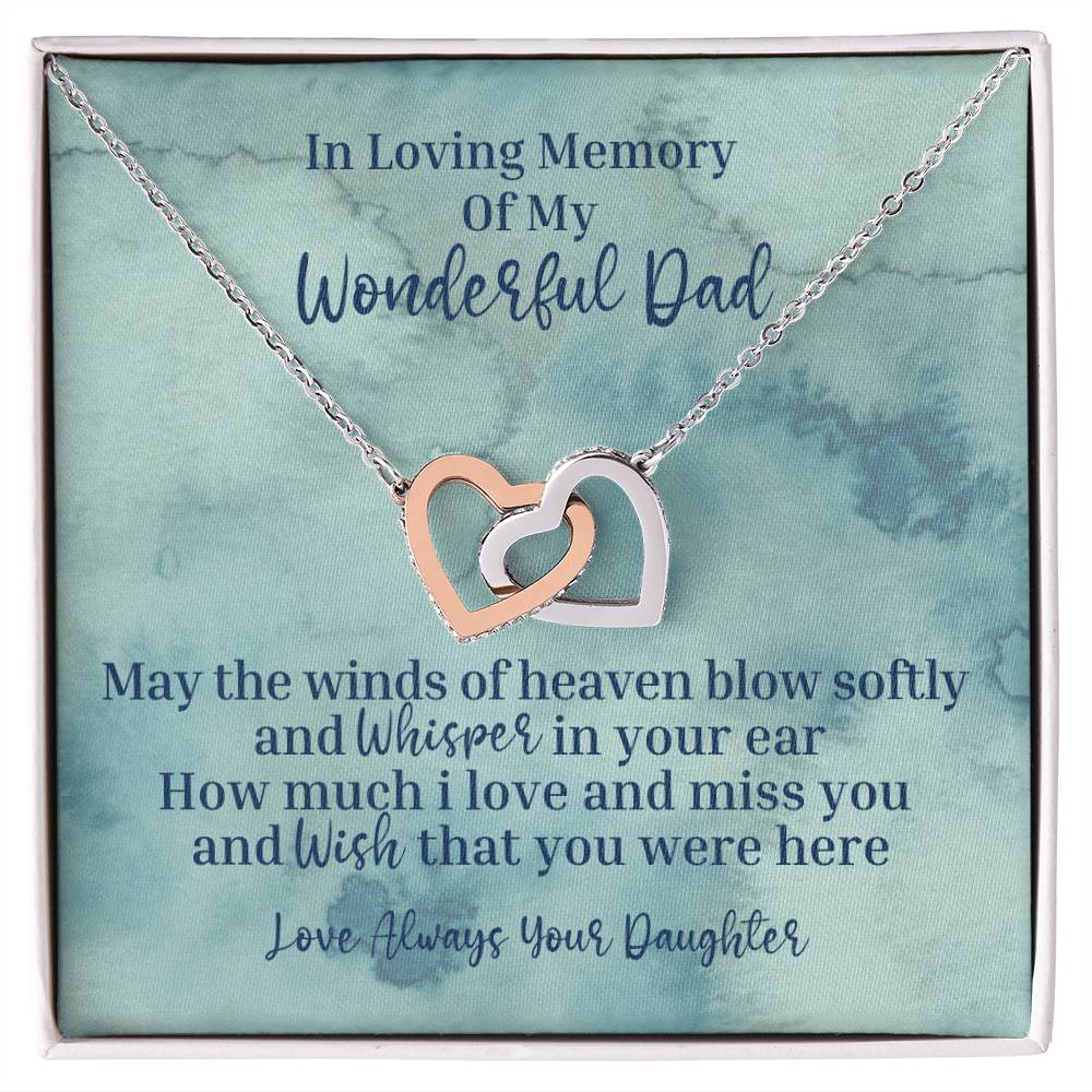 My Wonderful Dad - Interlocking Hearts Necklace - Love Daughter