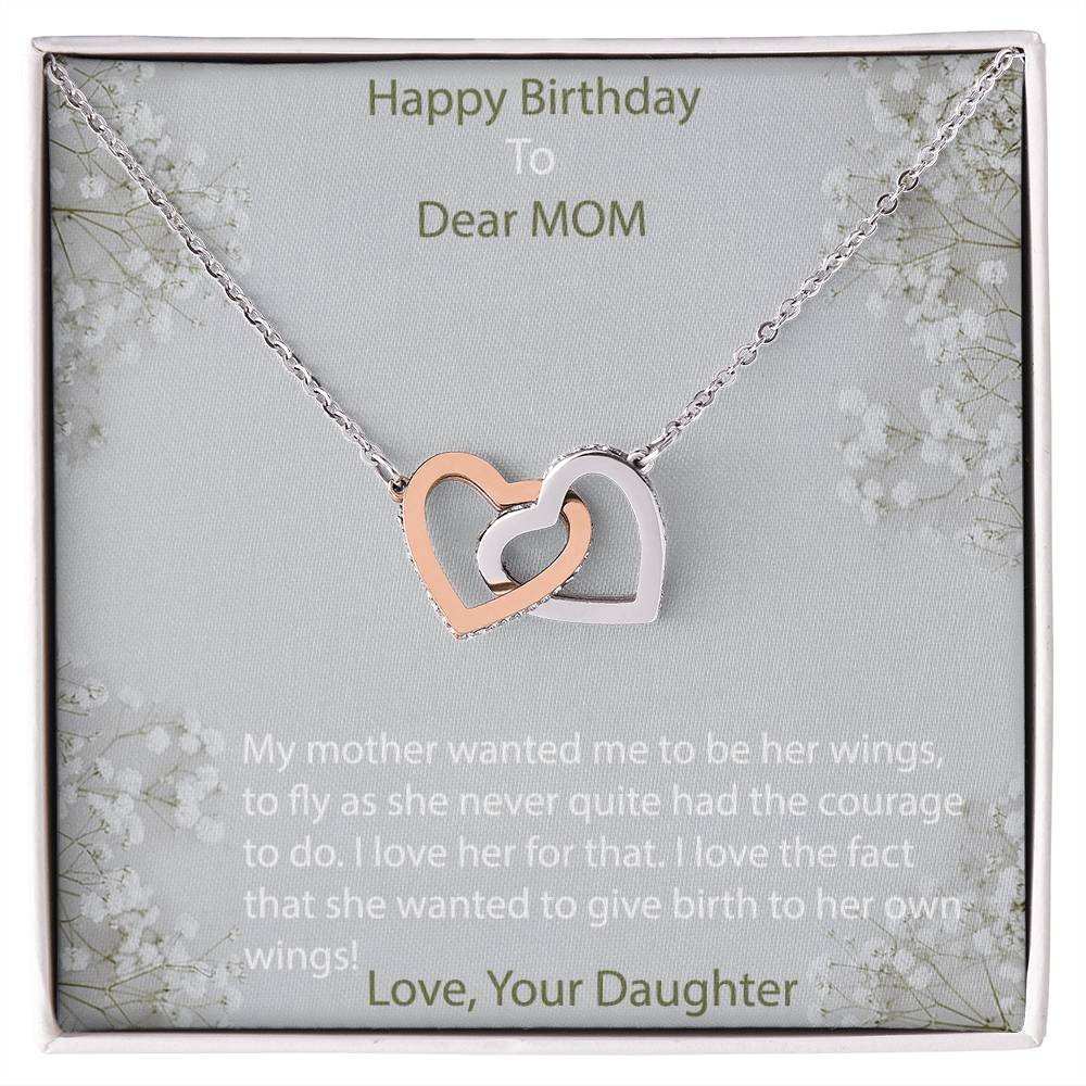 Heart Necklace For Mom -Birthday Necklace For Mother Interlocking Hearts Necklace