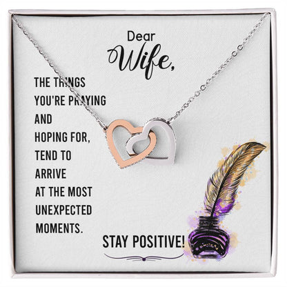 Dear Wife - The Things You'Re Praying And Hoping For - Interlocking Heart Necklace Interlocking Hearts Necklace
