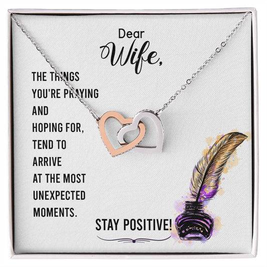 Dear Wife - The Things You'Re Praying And Hoping For - Interlocking Heart Necklace Interlocking Hearts Necklace