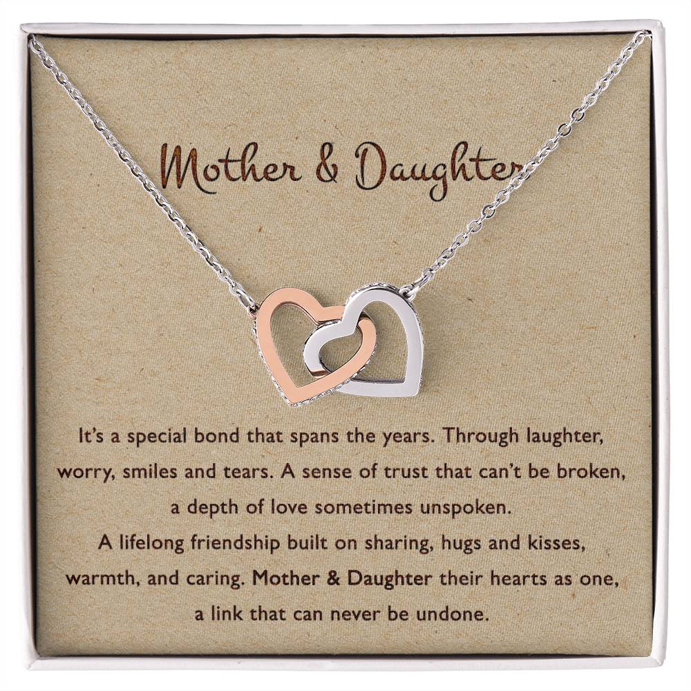 Mother & Daughter Their Hearts As One - Necklace Interlocking Hearts Necklace