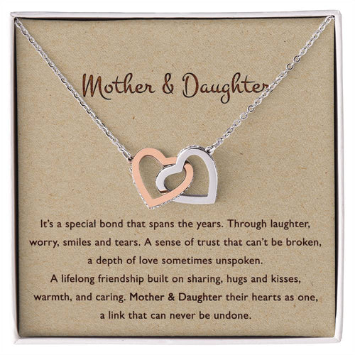 Mother & Daughter Their Hearts As One - Necklace Interlocking Hearts Necklace