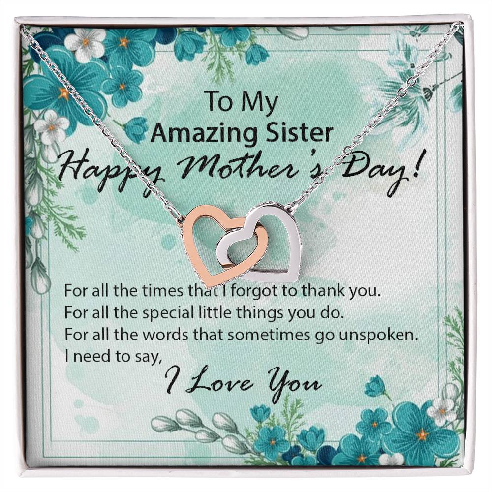 Mother'S Day - Sister Interlocking Hearts Necklace