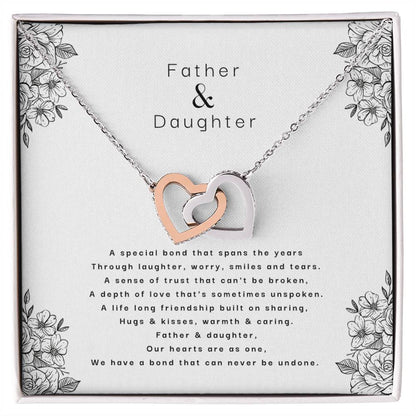 Father & Daughter - An Unbreakable Bond Interlocking Hearts Necklace
