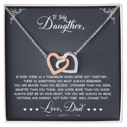 If Ever There Is A Tomorrow - Love Dad - Double Hearts Interlocking Hearts Necklace