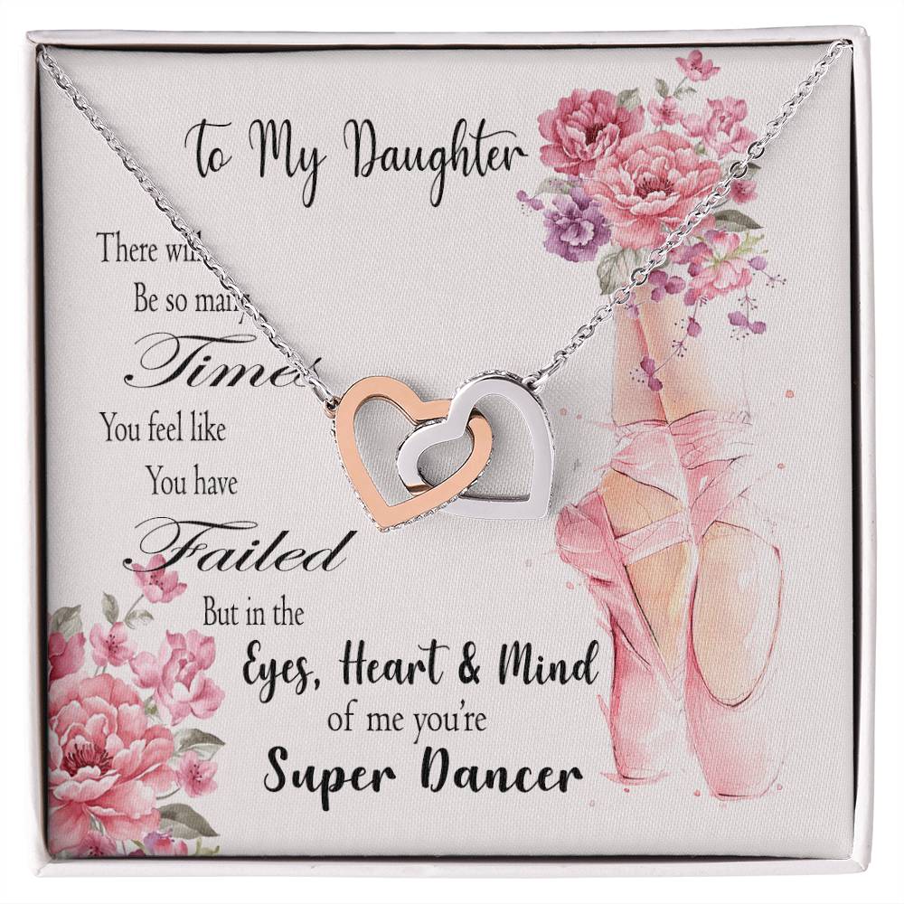 Ballet Daughter Gift From Mom Necklace For Daughter Gift For Dancer From Mom Interlocking Hearts Necklace