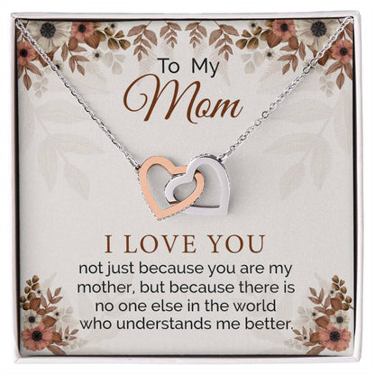 Gifts For Mom From Daughter Interlocking Hearts Necklace