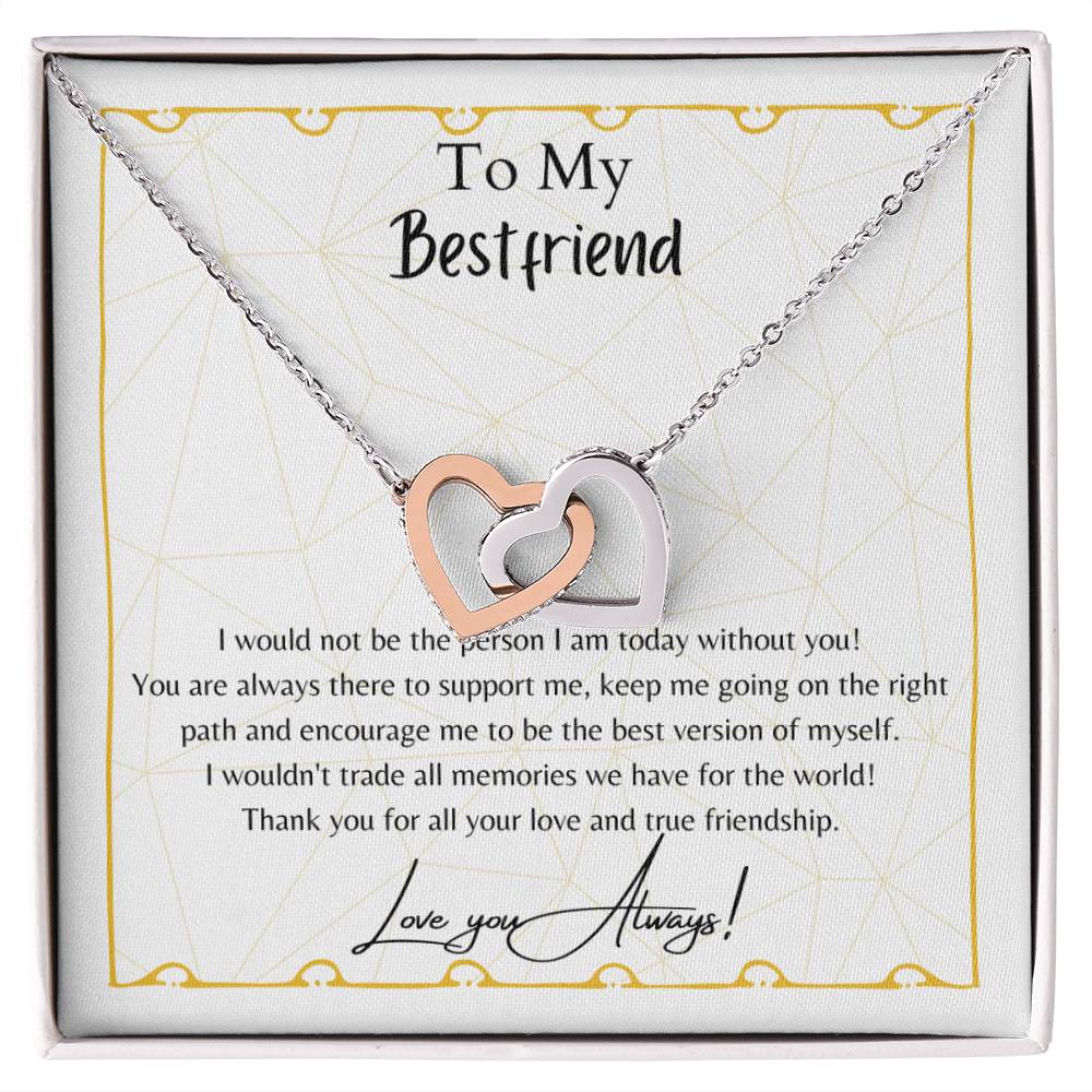 To My Best Friend Interlocking Hearts Necklace