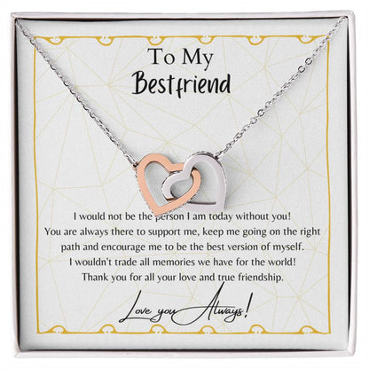 To My Best Friend Interlocking Hearts Necklace